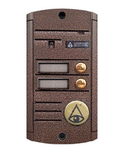 Видеопанель вызывная накладная цветная на 2 абонента Activision AVP-452 (PAL, медь) в Первоуральске Вызывные видеопанели малоабонентные Pintop.ru