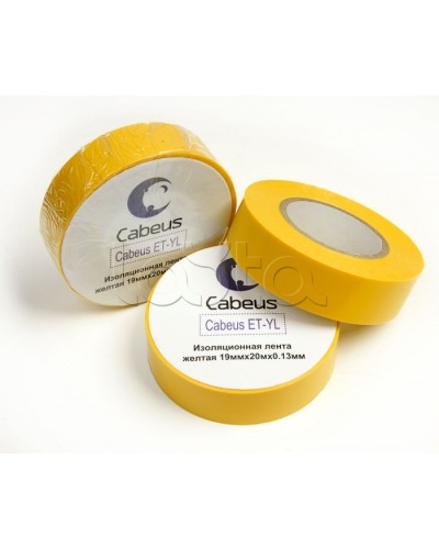 Лента изоляционная (желтая) Cabeus ET-YL в Первоуральске Аксессуары для кабель-канала Pintop.ru