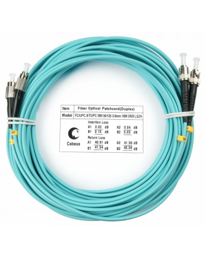 Шнур оптический duplex FC-ST 50/125 mm OM3 10м LSZH Cabeus FOP-50-FC-ST-10m в Первоуральске Патч-корды и пигтейлы Pintop.ru