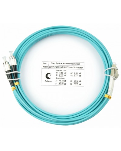 Шнур оптический duplex LC-FC 50/125 mm OM3 25м LSZH Cabeus FOP-50-LC-FC-25m в Первоуральске Патч-корды и пигтейлы Pintop.ru