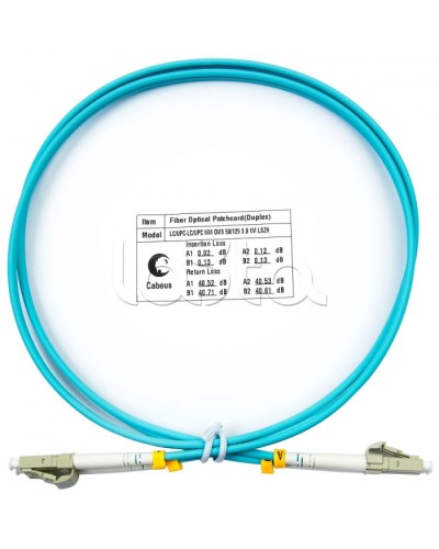 Патч-корд волоконно-оптический MM 50/125 duplex LC-LC LSZH (1м) Cabeus FOP-50-LC-LC-1m в Первоуральске Патч-корды оптические Pintop.ru