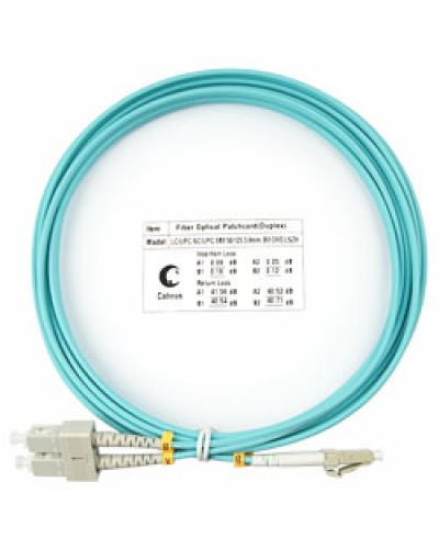 Шнур оптический duplex LC-SC 50/125 MM OM3 3 м LSZH Cabeus FOP-50-LC-SC-3M в Первоуральске Патч-корды оптические Pintop.ru