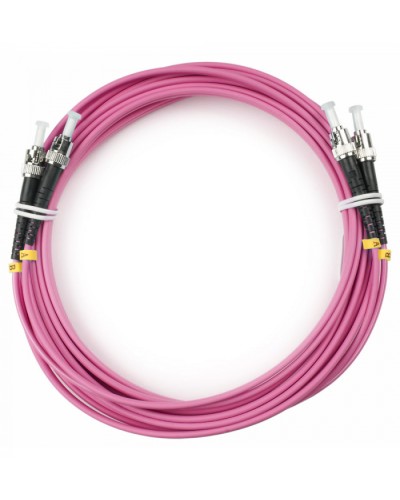 Шнур оптический duplex ST-ST 50/125 mm OM4 15м LSZH Cabeus FOP-50-OM4-ST-ST-15m в Первоуральске Патч-корды оптические Pintop.ru