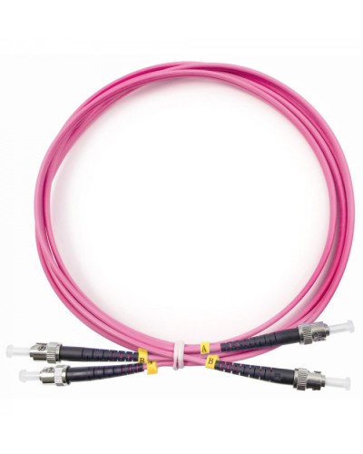 Шнур оптический duplex ST-ST 50/125 mm OM4 2м LSZH Cabeus FOP-50-OM4-ST-ST-2m в Первоуральске Патч-корды оптические Pintop.ru