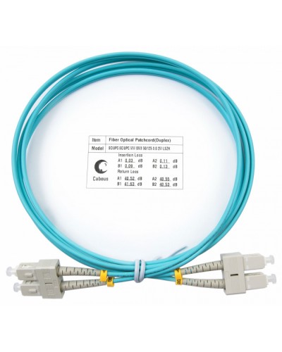 Шнур оптический duplex SC-SC 50/125 mm OM3 1,5м LSZH Cabeus FOP-50-SC-SC-1,5m в Первоуральске Патч-корды и пигтейлы Pintop.ru