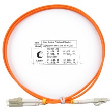 Шнур оптический duplex, LC-LC, 62,5/125 mm, 1м, LSZH Cabeus FOP-62-LC-LC-1m