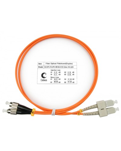 Шнур оптический duplex SC-FC 62,5/125 mm 1м LSZH Cabeus FOP-62-SC-FC-1m в Первоуральске Патч-корды оптические Pintop.ru