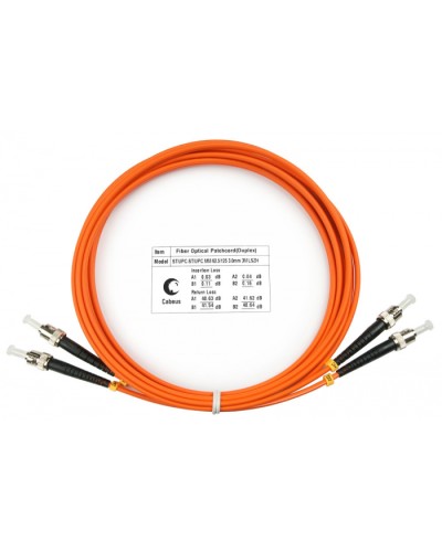 Шнур оптический duplex ST-ST 62,5/125 mm 3м LSZH Cabeus FOP-62-ST-ST-3m в Первоуральске Патч-корды оптические Pintop.ru
