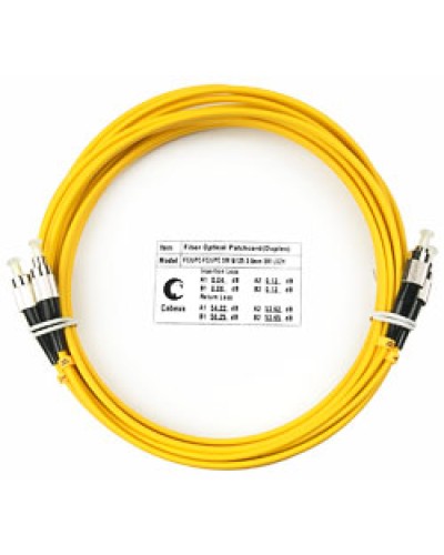 Шнур оптический SM 9/125 duplex FC/FC (5 м) Cabeus FOP(D)-9-FC-FC-5M в Первоуральске Патч-корды оптические Pintop.ru