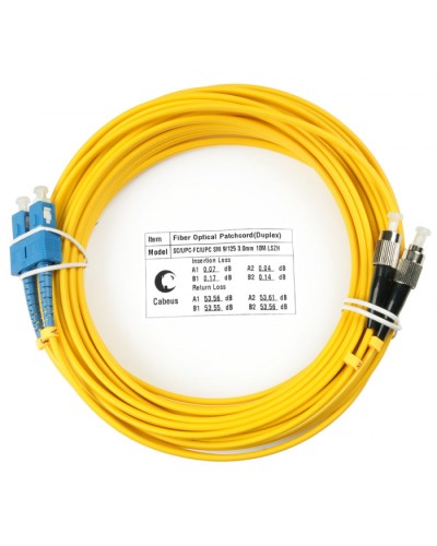 Шнур оптический duplex SC-FC 9/125 sm 10м LSZH Cabeus FOP(d)-9-SC-FC-10m в Первоуральске Патч-корды оптические Pintop.ru