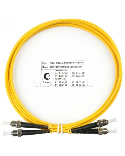 Шнур оптический duplex ST-ST 9/125 sm 2м LSZH Cabeus FOP(d)-9-ST-ST-2m в Первоуральске Патч-корды оптические Pintop.ru