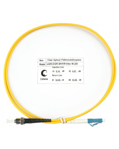 Шнур оптический simplex LC-ST 9/125 sm 1м LSZH Cabeus FOP(s)-9-LC-ST-1m в Первоуральске Патч-корды оптические Pintop.ru