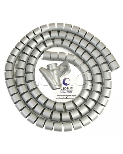 Рукав спиральный пластиковый для кабеля д.25 мм (2 м) и инструмент ST-25 Cabeus PCB-25 в Первоуральске Аксессуары для кабель-канала Pintop.ru