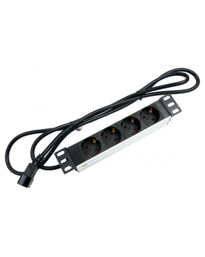 Блок евророзеток для 10 шкафов, горизонтальный, 4 розетки, 10 A Cabeus PDU-4P-2IEC в Первоуральске Блоки розеток Pintop.ru