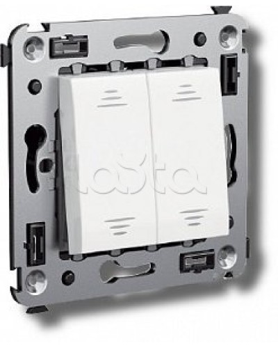 Выключатель двухклавишный в стену, Avanti, Ванильная дымка DKC 4405104 в Первоуральске Аксессуары для стоек и шкафов Pintop.ru