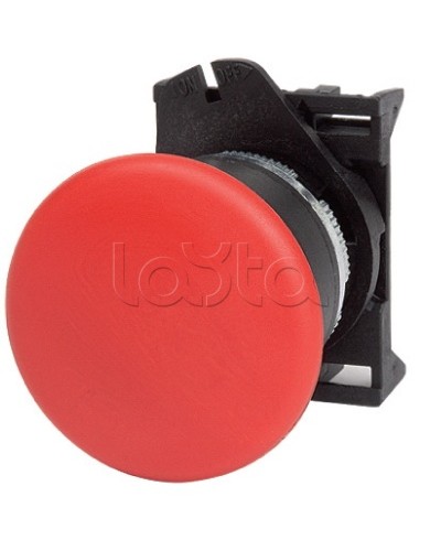 Кнопка грибовидная, прозрачная с фиксацией, красная д. 40 DKC ABHL1M4N в Первоуральске Аксессуары для стоек и шкафов Pintop.ru