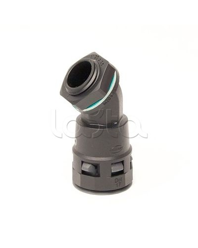 Монтажный комплект муфта 45 грд. труба-коробка DN 17 мм, М20х1,5, полиамид, цвет черный DKC PACL17M20N в Первоуральске Повороты, муфты, тройники Pintop.ru