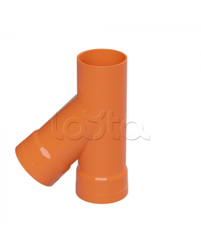 Тройник для двустенных труб одного диаметра ф110мм, 45°, полипропилен DKC 019110 в Первоуральске Повороты, муфты, тройники Pintop.ru