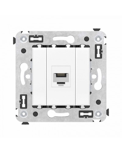 Телефонная розетка RJ-12 без шторки в стену одинарная, Avanti, Белое облако DKC (4400613) в Первоуральске Розетки компьютерные и телефонные Pintop.ru
