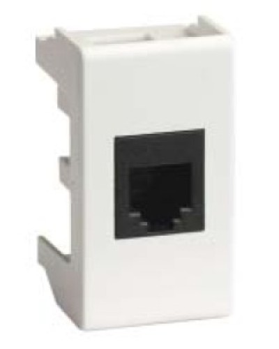 Компьютерная розетка RJ-45, кат.5Е, неэкранированная 8P8C, Hyperline, Dual IDC, белый RAL 9010, DKC 45048 в Первоуральске Розетки компьютерные и телефонные Pintop.ru