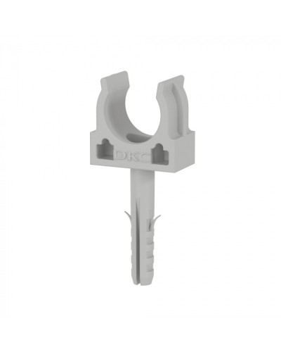 Держатель с защёлкой и дюбелем, в комплекте с винтом розница D16 (100 шт/уп) DKC (51316R) в Первоуральске Держатели, клипсы, скобы Pintop.ru