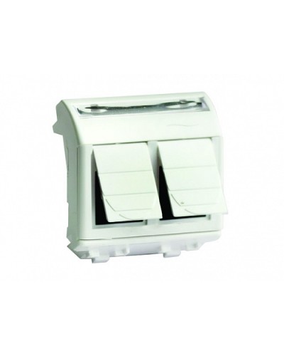 Тел.роз. двойная RJ12, 6P6C, Brava, белая, 2мод DKC 76122B в Первоуральске Боксы для автоматов Pintop.ru