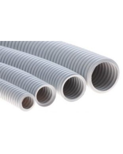 Труба ПВХ гибкая гофрированная д.25мм, тяжёлая без протяжки, 50м, цвет серый DKC 90525 в Первоуральске Труба гофрированная Pintop.ru