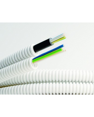 Электротруба ПВХ гибкая гофр. д.16мм, цвет серый, с кабелем ВВГнг(А)-LS 3х2,5мм² РЭК ГОСТ+, 50м DKC 9S91650 в Первоуральске Труба гофрированная Pintop.ru