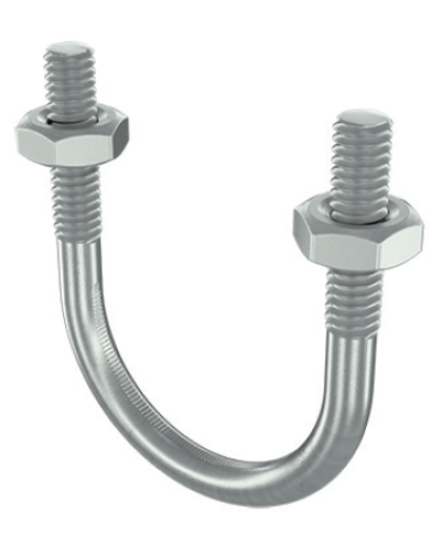 Скоба монтажная U-образная с резьбой М6 с гайками для труб d 1/2 DKC BHU11012 в Первоуральске Держатели, клипсы, скобы Pintop.ru