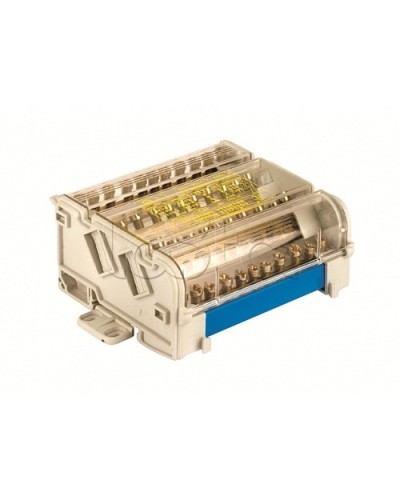 Блок распределительный на DIN рейку 5р 160А, 5х7мм 1х8мм 1х9мм 1х12мм DKC BD16085 в Первоуральске Аксессуары для стоек и шкафов Pintop.ru