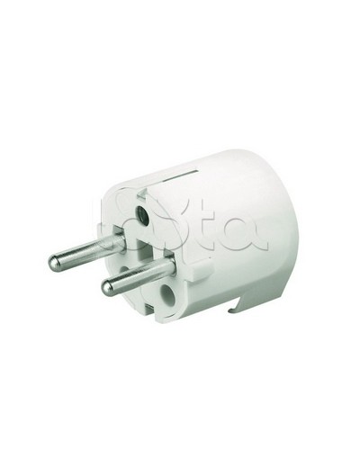 Вилка кабельная, бытовая с центральным вводом кабеля. Белая. IP20 16А 2P+E 230В DKC DIS1302063 в Первоуральске Аксессуары для стоек и шкафов Pintop.ru