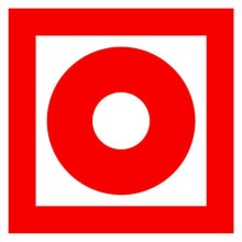 Знак F 10 "Кнопка включения установок (систем) пожарной автоматики" 200х200,пластик EKF (pn-f-10-f)