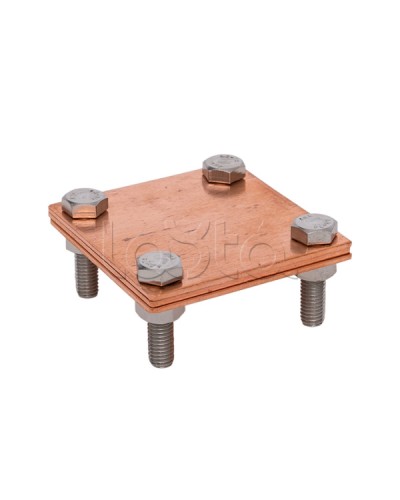 Зажим полоса 40 - полоса 40 (3 пластины 70x70мм) Cu EKF PROxima (lp-g3105-cu) в Первоуральске Крепежные изделия Pintop.ru