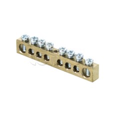 Шина PEN "ноль-земля" (8х12мм) 8 отверстий латунь крепеж по центру EKF PROxima (sn0-125-8-c)