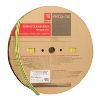 Термоусаживаемая трубка ТУТ нг 16/8 жел-зел рулон EKF PROxima (tut-16-yg)