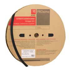Термоусаживаемая трубка ТУТ нг 30/15 черная рулон EKF PROxima (tut-30-b)