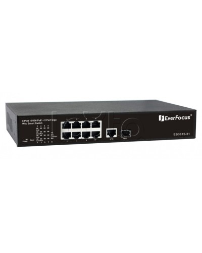 Коммутатор PoE 8-портовый EverFocus ES0812-31 в Первоуральске Коммутаторы Pintop.ru