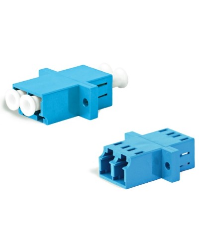 Адаптер оптический проходной LC/UPC-LC/UPC, SM, duplex, корпус пластиковый, синий, белые колпачки LC/UPC-LC/UPC Hyperline FA-P11Z-DLC/DLC-N/WH-BL в Первоуральске Проходные адаптеры и розетки оптические Pintop.ru