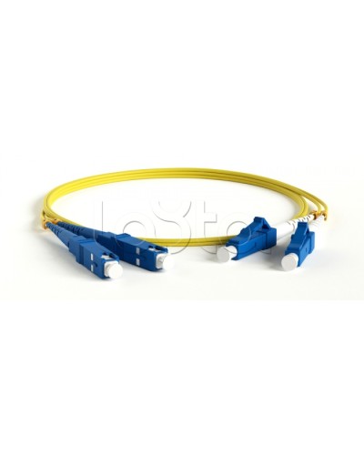 Патч-корд волоконно-оптический одномодовый SM 9/125 (OS2), LC/UPC-SC/UPC, duplex, LSZH, 3 м Hyperline FC-D2-9-LC/UR-SC/UR-H-3M-LSZH-YL в Первоуральске Патч-корды оптические Pintop.ru