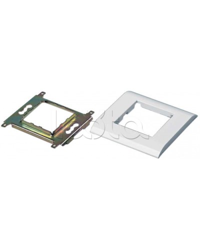 Панель лицевая 80х80 мм для модулей Mosaic 45x45 мм, металлический каркас Hyperline FP-M45-1-WH в Первоуральске Аксессуары для кабель-канала Pintop.ru