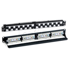 Патч-панель 19", 1U, с угловыми портами, 24 порта RJ-45, категория 6 Hyperline PP2A-19-24S-8P8C-C6-110