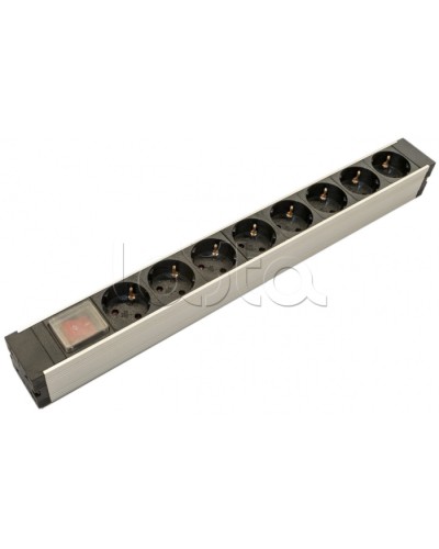 Блок розеток для 19 шкафов, горизонтальный Hyperline (SHZ19-8SH-S-IEC) в Первоуральске Блоки розеток Pintop.ru