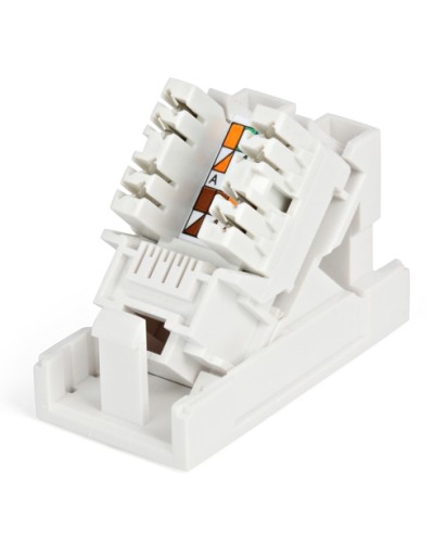 Розетка RJ-45, одинарная, категория 5е, с наклонным модулем Hyperline SIP2K-C5E-M45-22.5 в Первоуральске Аксессуары для кабель-канала Pintop.ru