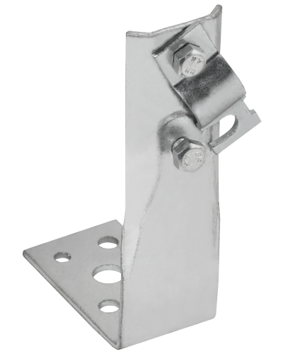 Держатель проводника круглого 6-10мм винтовой угловой h=80мм оцинкованная сталь IEK (ZDP87-11-1-16-80) в Первоуральске Крепеж Pintop.ru