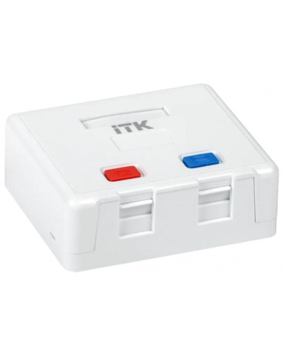 Корпус настенной розетки для 2 мод. Keystone Jack ITK (CS2-022) в Первоуральске Коннекторы Pintop.ru