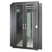 Дверь коридора развижная механические 1200 мм для шкафов LANMASTER DCS 42U, стекло, без замка LANMASTER LAN-DC-SDRM-42Ux12