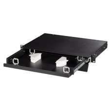 19" органайзер оптических шнуров с телескопической полкой, 1U, черный LANMASTER (LAN-FOBM-RMS-ORG1U-BK)