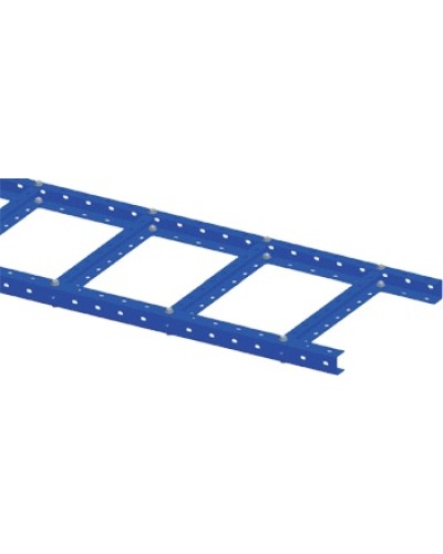 Лоток лестничный, прямая секция шириной 400 мм, сталь, 2.5 метра, серый LANMASTER LAN-LTS400-GY в Первоуральске Кабельные лотки Pintop.ru