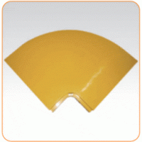 Крышка горизонтального поворота 90° оптического лотка 240 мм, желтая LANMASTER LAN-OT240-HC90C