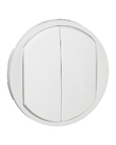 Лицевая панель для выключателя двойного белый Celiane Legrand 068002 в Первоуральске Аксессуары для кабель-канала Pintop.ru